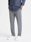 Pánske chino nohavice s elastickým pásom SLIM FIT - sivé V1 OM-PACP-0158