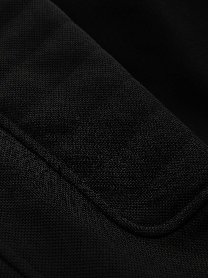 Vyriška dviratininko striukė su atsegama apykakle ir kišenėmis - juoda V2 OM-JALP-0157