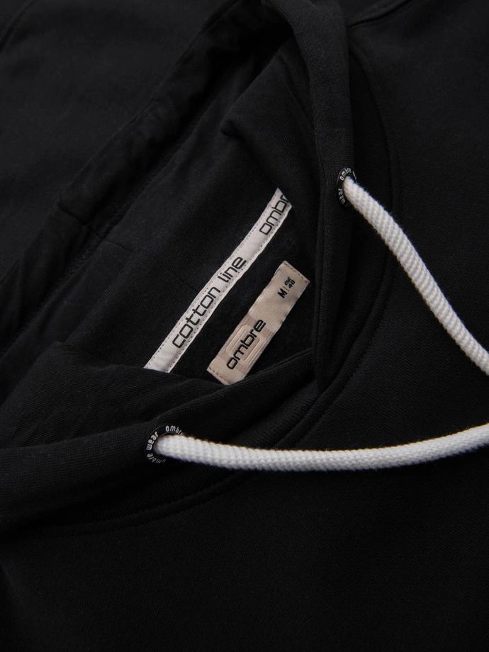 Hanorac BASIC kangaroo pentru bărbați cu glugă - negru V5 B1674