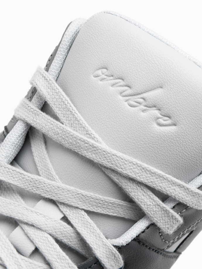 Vyriški apšiltinti aukštakulniai batai su aukšta viršutine dalimi - pilki V2 OM-FOSH-0139