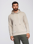 Men's BASIC kangaroo hooded sweatshirt - light beige V1 B1674