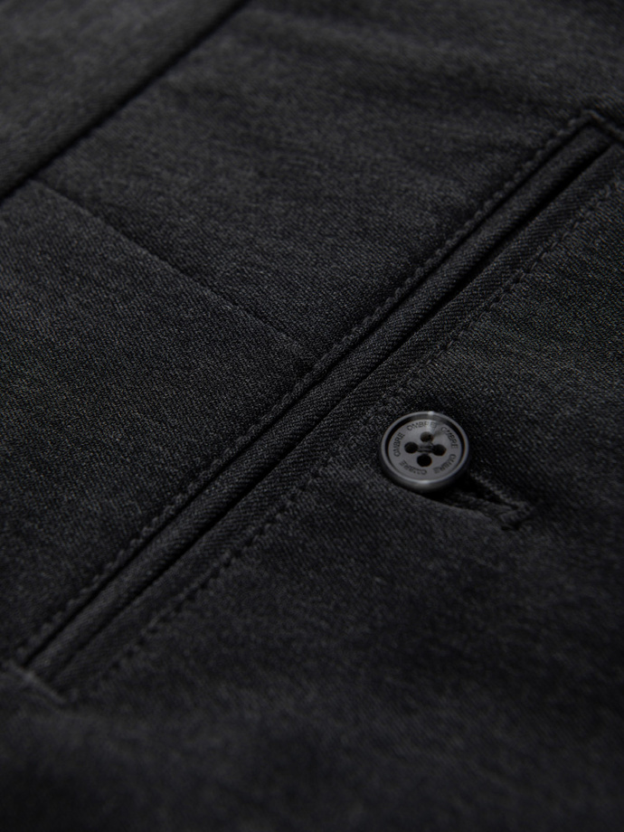 Elegantní pánské kalhoty SLIM FIT chino - grafitové V2 OM-PACP-0191