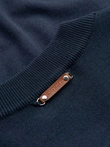 Men's sweater with viscose and spread neckline - navy blue V4 OM-SWZS-0124