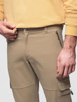 Pantaloni cargo pentru bărbați STRAIGHT LEG cu buzunare cu fermoar - kaki V3 OM-PACG-0204