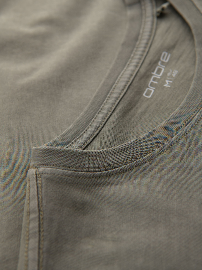 Men's military-style printed cotton T-shirt - light olive V2 OM-TSWT-0202