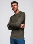 Classic men's sweater with round neckline - black V2 OM-SWBS-0106