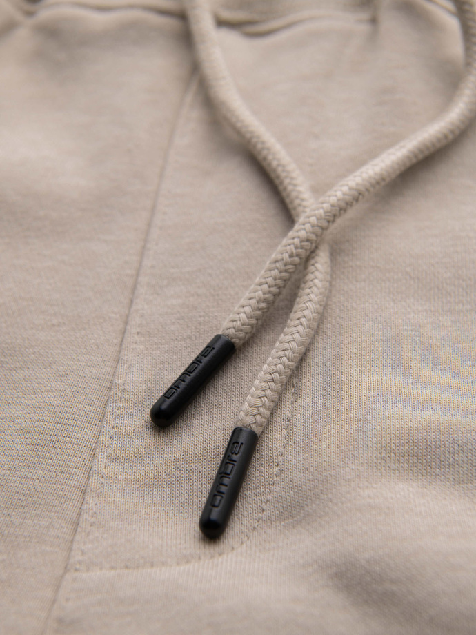 Men's structured knit sweatpants - light beige V1 OM-PASK-0211