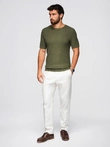 Structured knitted shirt for men - olive V1 OM-TSCT-0253