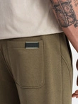 Pantaloni de trening jogger din bumbac pentru bărbați BASIC - olive V2 OM-PABS-0174