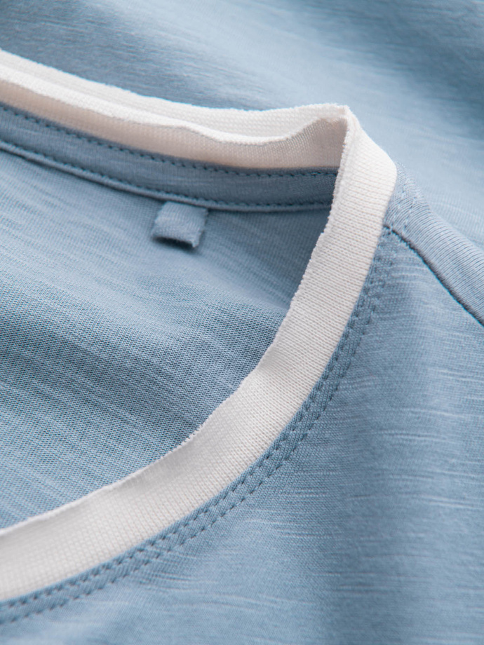 Men's T-shirt with raw finish - blue V4 OM-TSCT-22SS-004