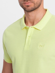 Men's pique knit polo shirt - lime green V15 S1374