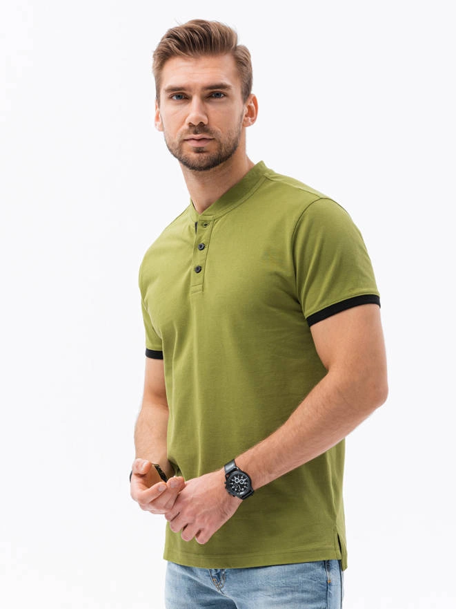 Men's plain polo shirt - olive S1381