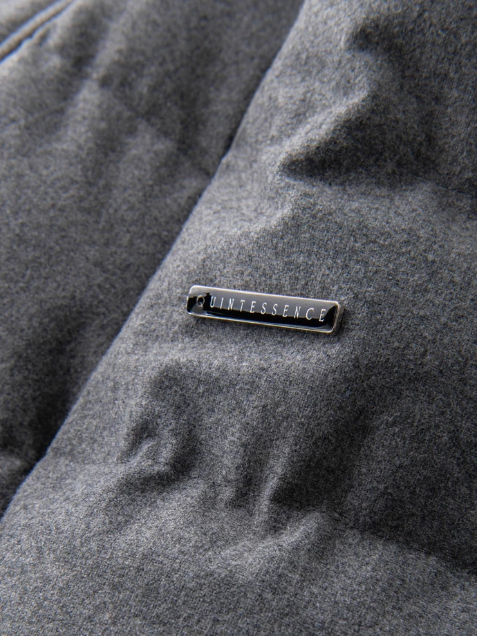 Men's lightweight jacket with mesh lining and hood - grey V1 OM-JAHP-0203