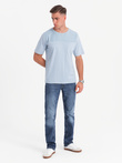Pánske tričko LOOSE FIT s vreckom - modré V4 OM-TSCT-0171 