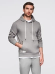 Men's BASIC kangaroo hooded sweatshirt - grey V8 B1674