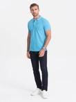 Tricou polo din tricot Pique - albastru V3 S1746