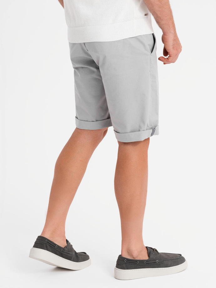 Pantaloni scurți casual pentru bărbați SLIM FIT jacquard knit - albastru marin V1 OM-SRCS-0168