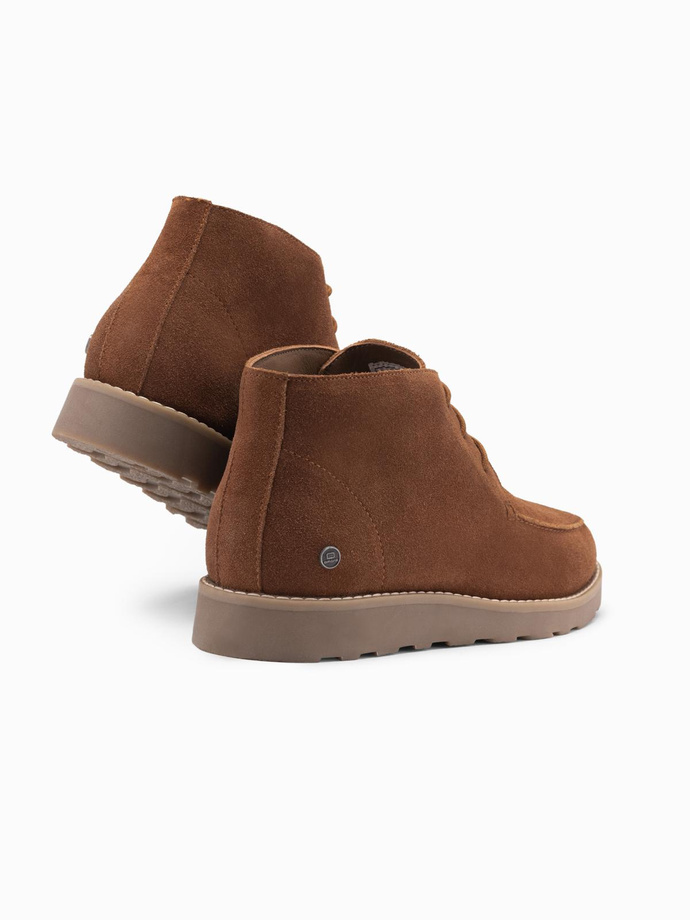 Vyriški zomšiniai batai su grubiu padu - rudi V2 OM-FOCS-0164