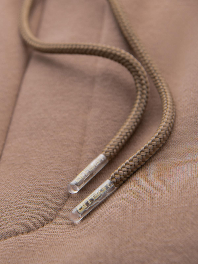 Klasické unisex tepláky s rebrovanými manžetami - hnedé V16 OU-PSBC-0100