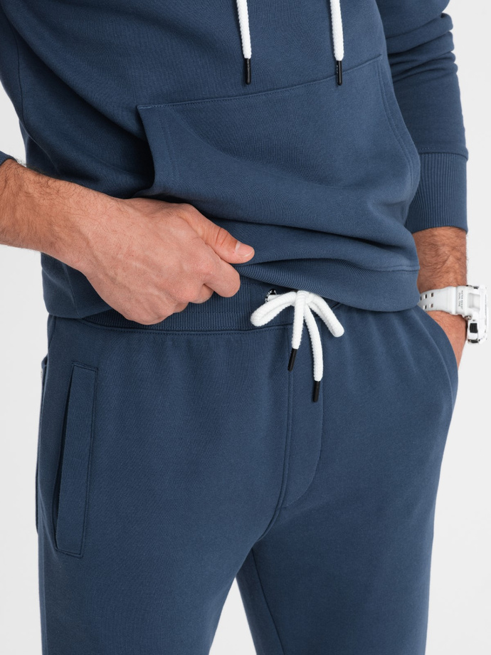 Set trening bărbătesc top kangaroo + pantaloni - albastru închis V4 Z80