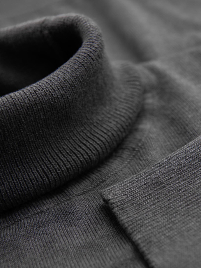 Vyriškas vienspalvis megztas golfas su viskoze - pilkas melanžas V2 OM-SWTN-0101