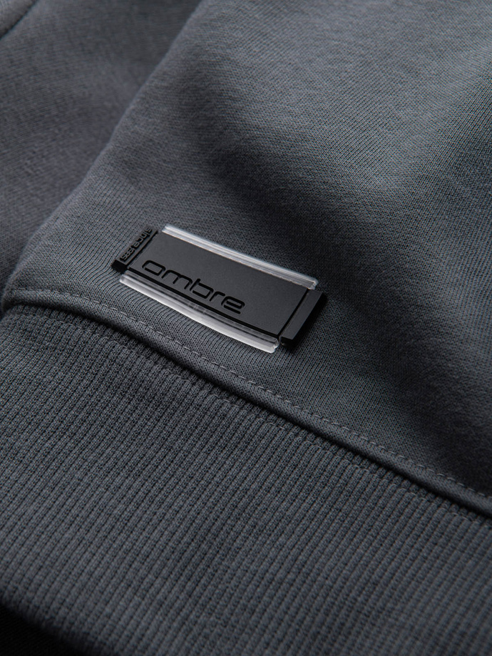 BASIC pánska bavlnená mikina - grafitová V11 OM-SSBN-0159