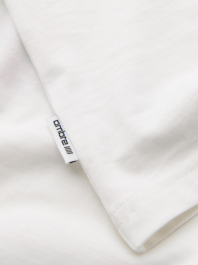 Men's cotton t-shirt with double printed logo - white V1 OM-TSPT-0211 