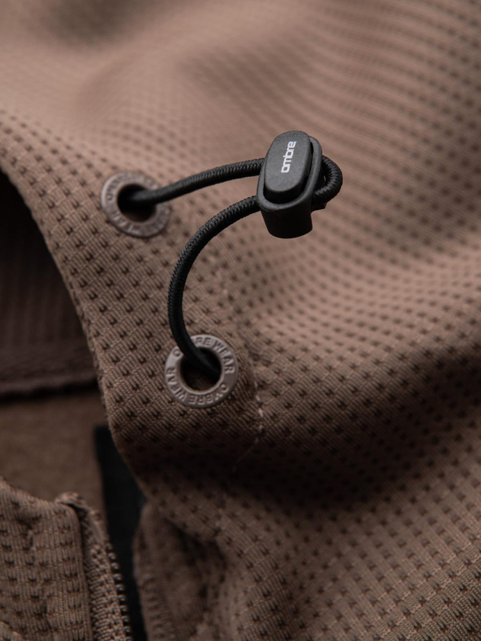 Jachetă sport ușoară colorată pentru bărbați cu fleece - maro și bleumarin V1 OM-JANP-0194