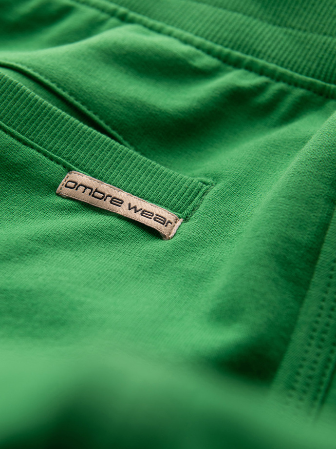 Pantaloni scurți de trening cu picior rotunjit pentru bărbați - verde V4 OM-SRSK-0105