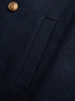 Men's navy double-breasted wool coat - navy blue V1 OM-COWC-0134
