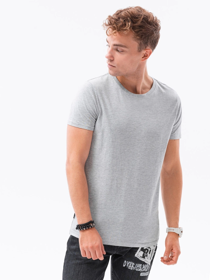 Men's plain t-shirt - grey melange S1370