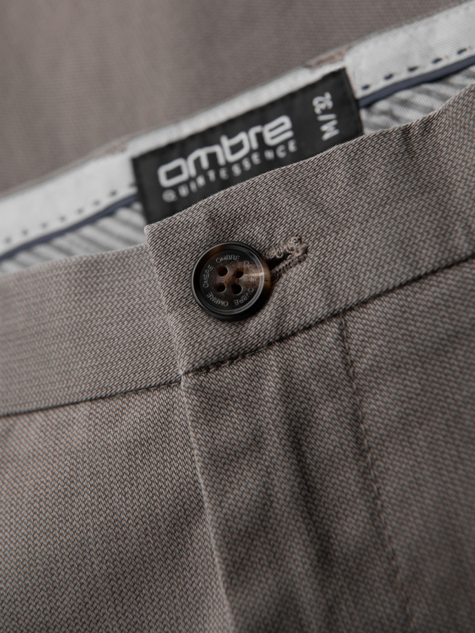 Pánské chino kalhoty REGULAR FIT s jemnou strukturou - šedé V1 OM-PACP-0184