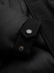 Men's hooded jacket with geometric diamond quilting - black V1 OM-JAHP-0237