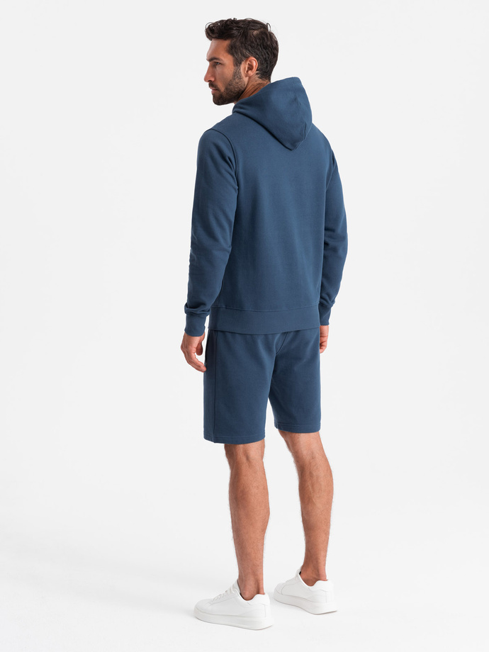 Set trening bărbătesc tricoul kangaroo + pantaloni scurți - albastru închis V4 Z75