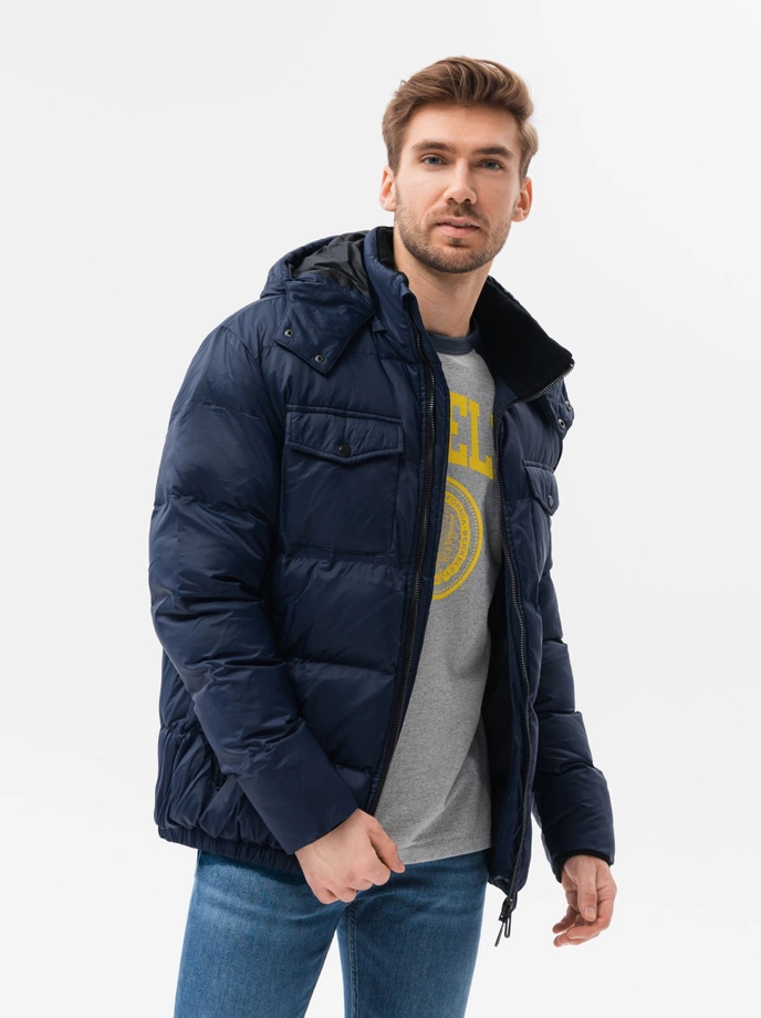 Men's winter jacket - dark blue C518