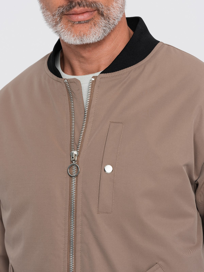 Men's insulated bomber jacket - beige V9 C516