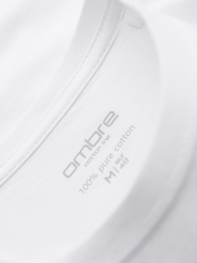 Vyriški klasikiniai medvilniniai marškinėliai BASIC - balti V4 OM-TSBS-0236