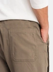 Pantalon sport tricotat pentru bărbați cu pliuri - maro închis V2 OM-PAJO-0202
