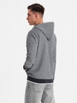 Men's softly structured hooded sweatshirt - black V1 OM-SSZP-0191