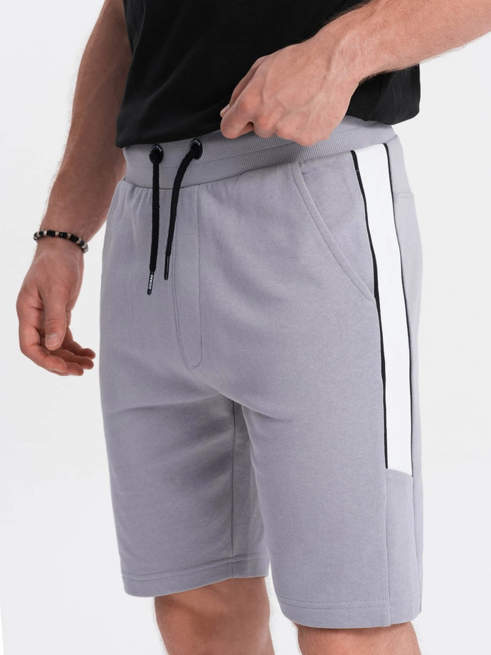 Pantaloni scurți de trening pentru bărbați, cu șiret - gri V9 W359