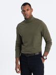 Men's turtleneck longsleeve - dark olive V4 OM-LSCL-0112