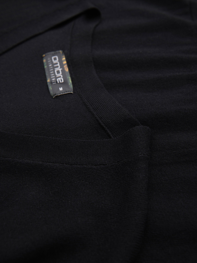 Pulover tricotat pentru bărbați cu puncte structurate - albastru marin V1 OM-SWSW-0118 