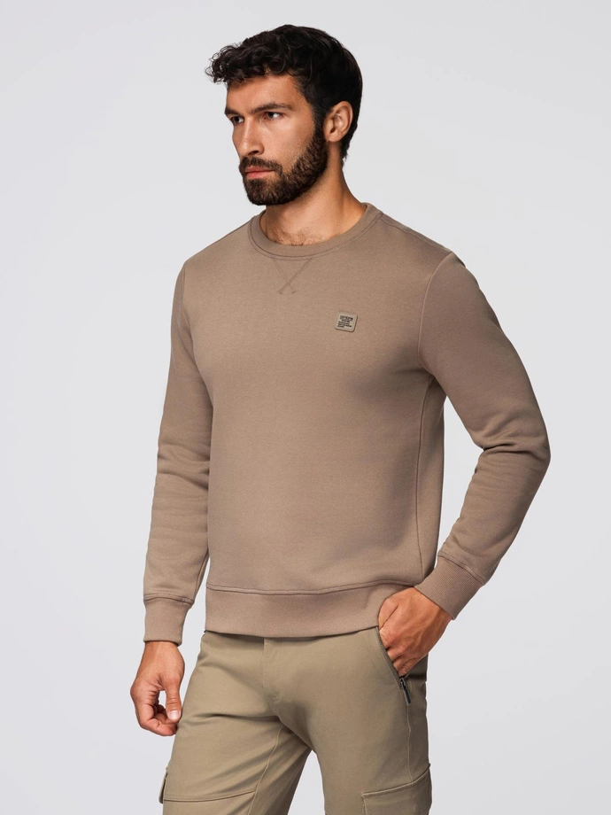 Unbuttoned men's sweatshirt with stand-up collar and hood - black V1 OM-SSZP-0216