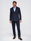 Men's knitted jacket with a fitted cut - navy blue V3 OM-BLZB-0100