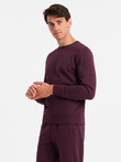 BASIC men's cotton sweatshirt set BASIC sweatshirt + joggers - maroon V3 Z84