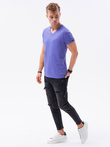 BASIC classic men's tee-shirt with a serape neckline - purple V12 S1369