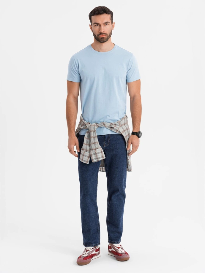 BASIC men's classic cotton T-shirt - light blue V19 OM-TSBS-0236