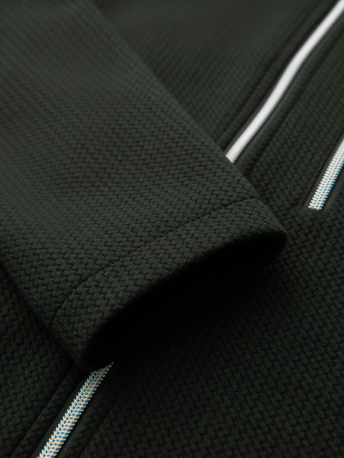 Vyriška struktūrizuota dviratininko striukė su atsegama apykakle - tamsiai žalia V3 OM-JANP-0229