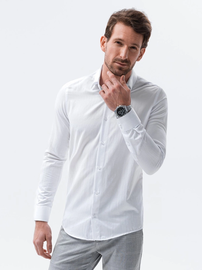 Men's shirt with long sleeves - white K593