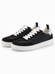 Men's old-school sneakers on thick sole - black V4 OM-FOSL-0170